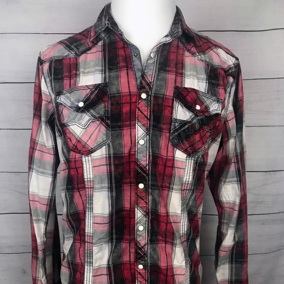 Bke Vintage 967 Athletic Fit Red Plaid 